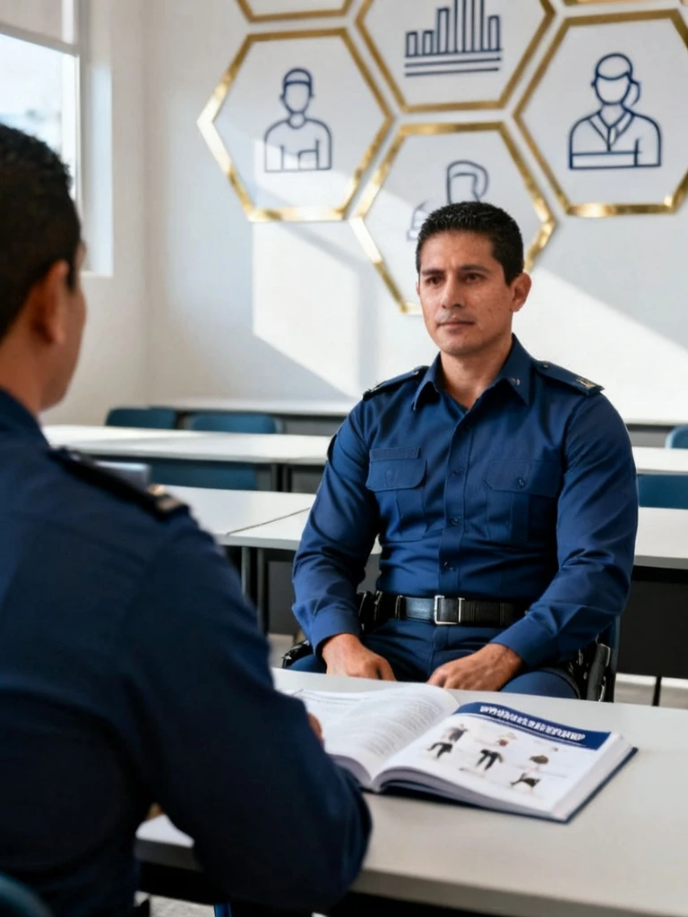 Guardia de seguridad privada de GSM uniformado